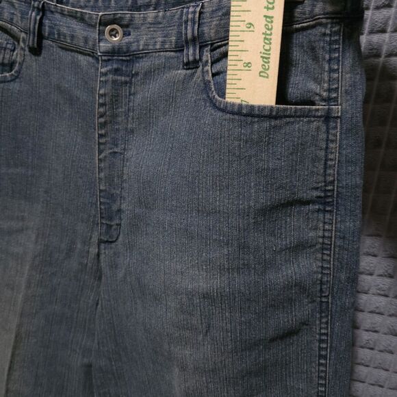Y2K Denim Jacket Capris Set Sz8 Med Chico Design Grunge Flare Jean Stretch Waist - Picture 13 of 16